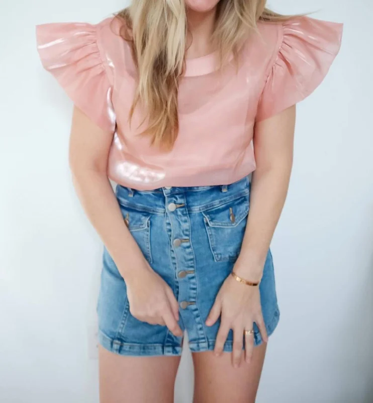 Today’s Deal Jessica Flutter Sleeve Blouse In Rose Gold