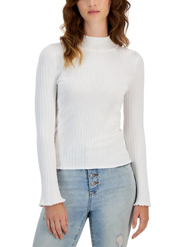 Value Deals Juniors Womens Ribbed Long Sleeve Pullover Top