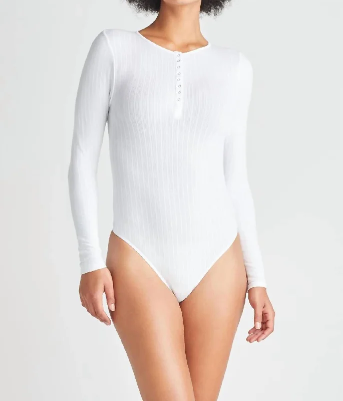 Major Savings Katrina Ribbed Bodysuit In White