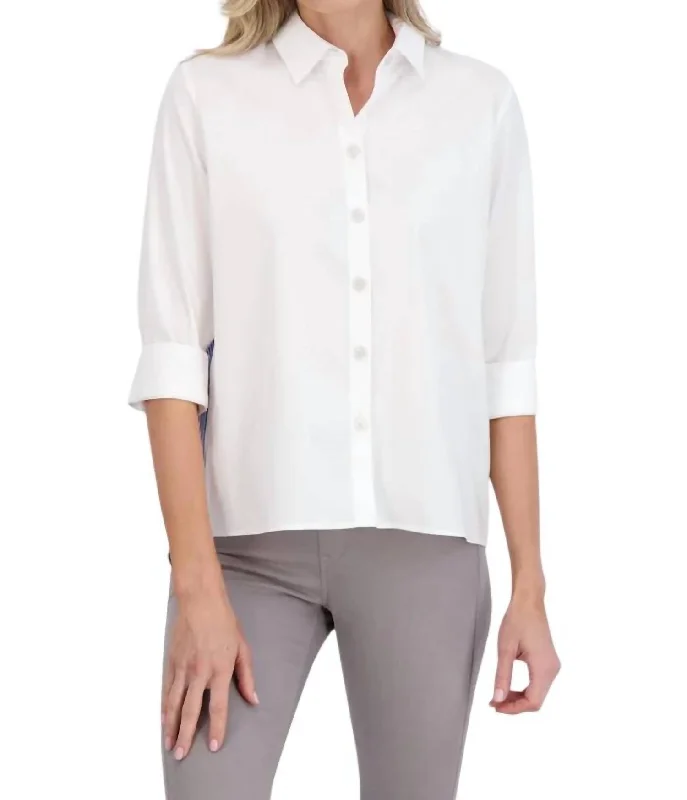 Price Fest Kelly Stretch No Iron Colorblock Stripe Shirt In Twilight Blue Multi