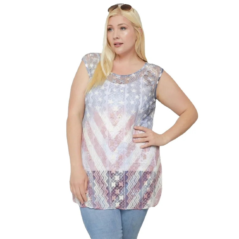 Bonus Savings Lace, Sleeveless Tunic Top