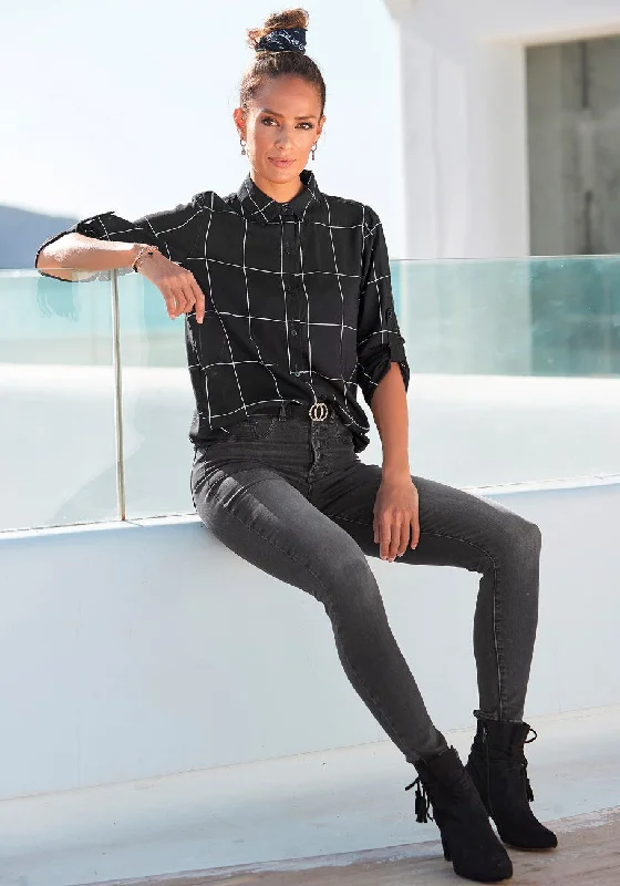 Instant Savings LASCANA Women's Long Button Up Blouse