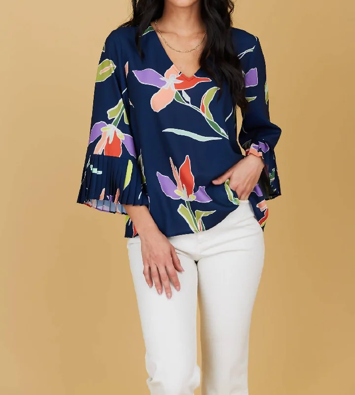Limited Availability Laura Top In Blue Lily
