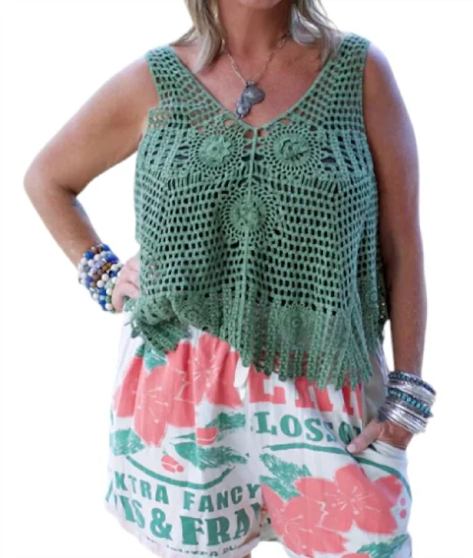 Stock Clearance Layered Up Tank Top In Olive