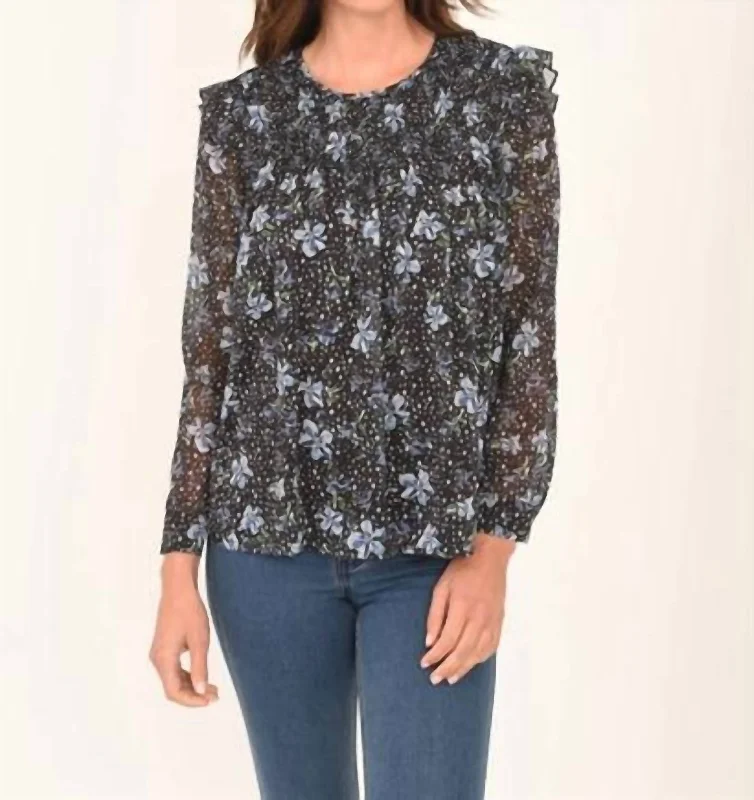 Great Deals Londyn Boho Smocked Long Sleeve Top In Multi
