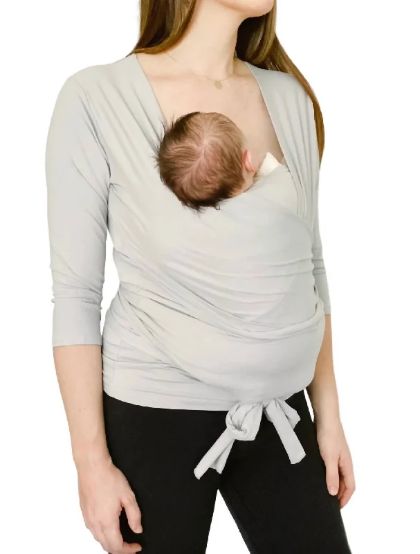 Discount Deals Long-Sleeve Babywearing Top In Light Gray
