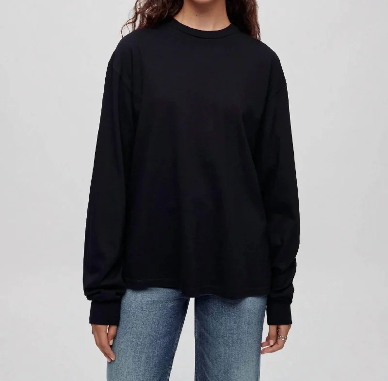 Today’s Special Long Sleeve Boyfriend Tee In Black
