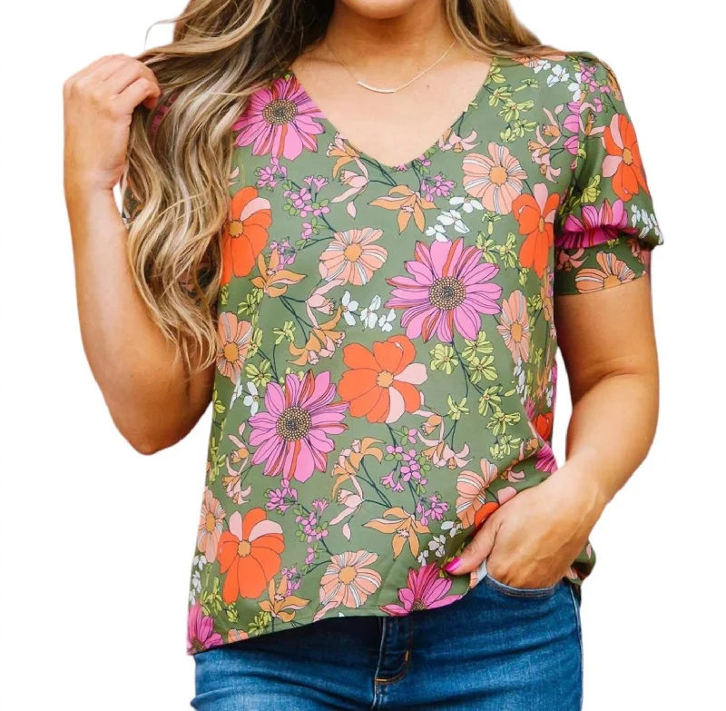Clearance Items Maya Top In Vintage Petal