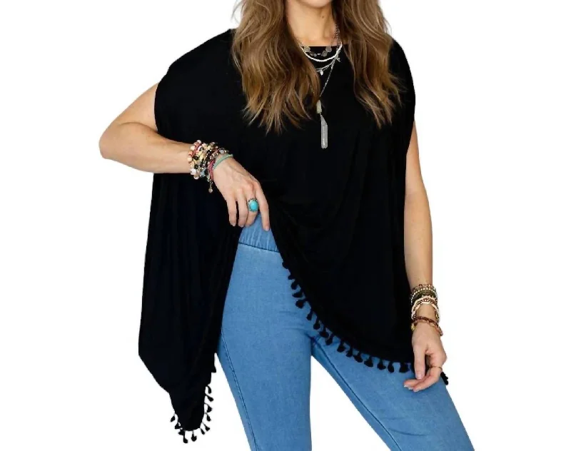 Today Only Milena Tassel Tunic In Black