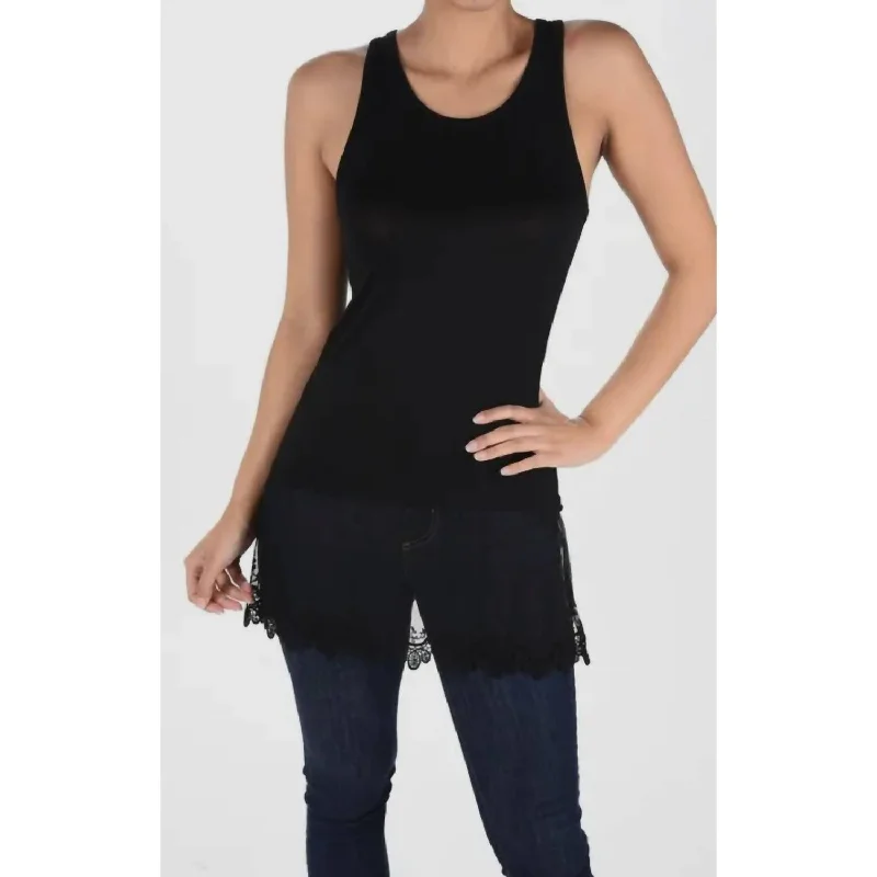 Exclusive Deal Mina Lace Sleeveless Tank In Black