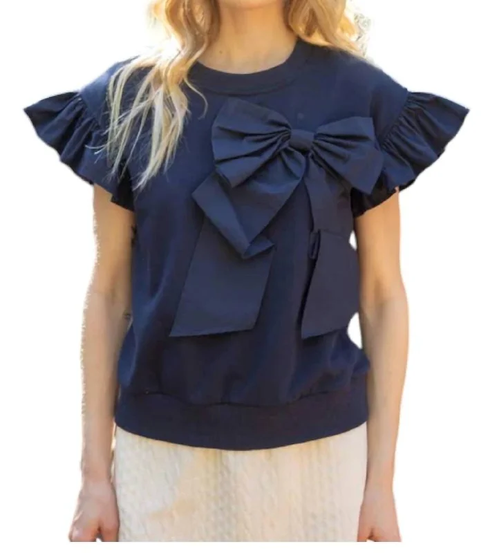 Incredible Offers Nantucket Ribbon Bow Top In Navy