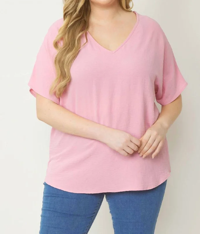 Limited Availability New Attitude Top In Baby Pink