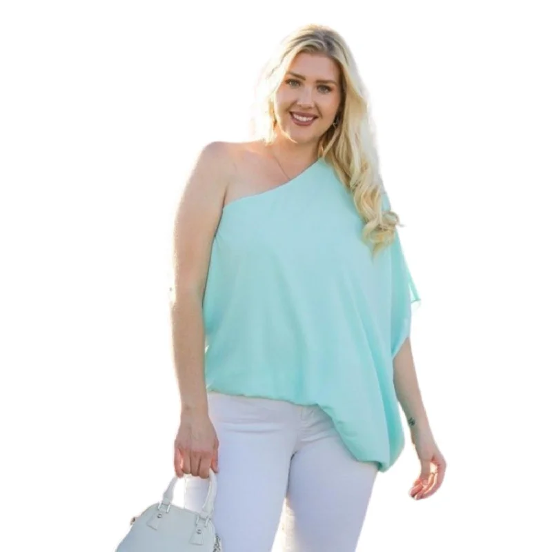 Savings Galore One Shoulder Long Sleeve Unbalance Top