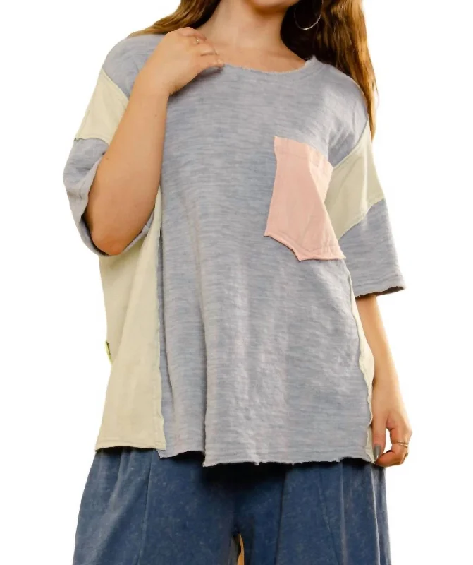Huge Discounts Peace Mineral Washed Top In Blue