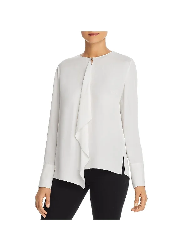 Bonus Savings Pernilla Womens Silk Drape Front Blouse