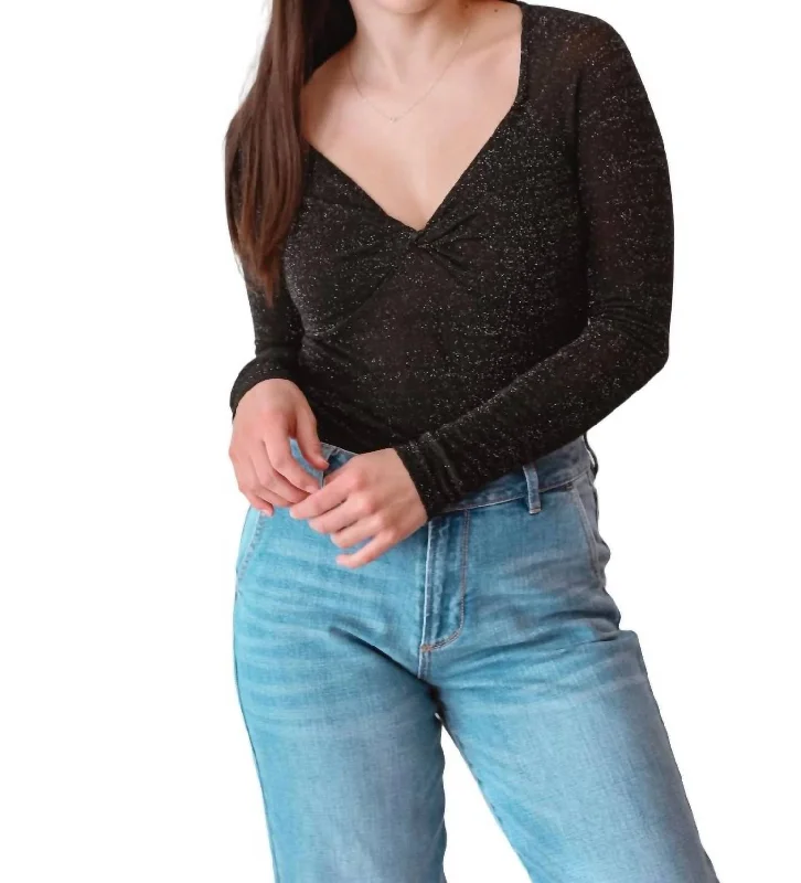 Discount Mania Picture Perfect Long Sleeve Top In Black