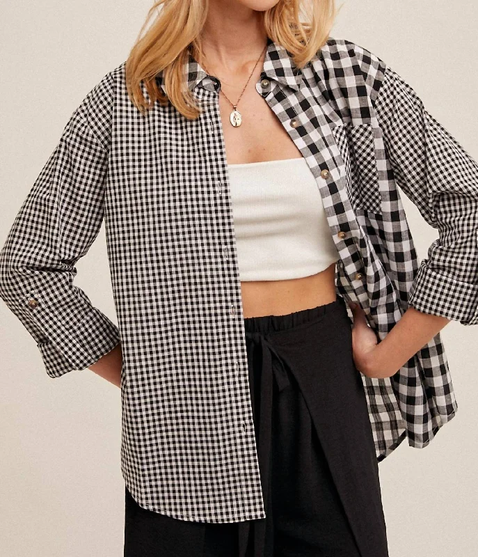 Lowest Price Plaid Shirt In Black/white