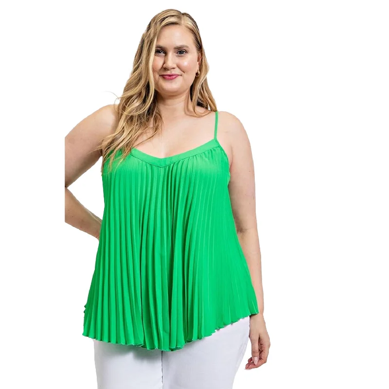 Don't Wait Pleated Tank Top With Adjustable Strap
