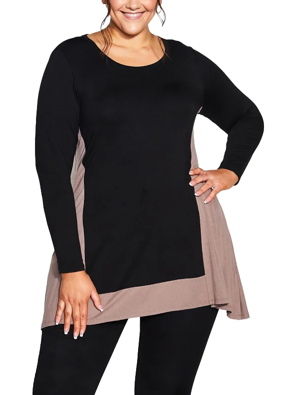 Super Deal Plus Elsa Womens Crewneck Three Quarter Sleeve Tunic Top