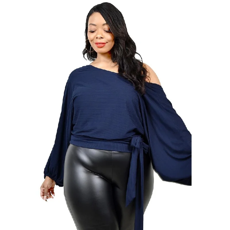 Bonus Savings Plus Relaxed Long Sleeve Tie Waist Top