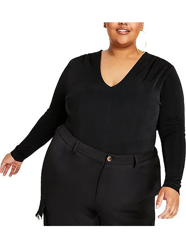 Bargain Blast Plus Womens Comfy V-Neck Pullover Top