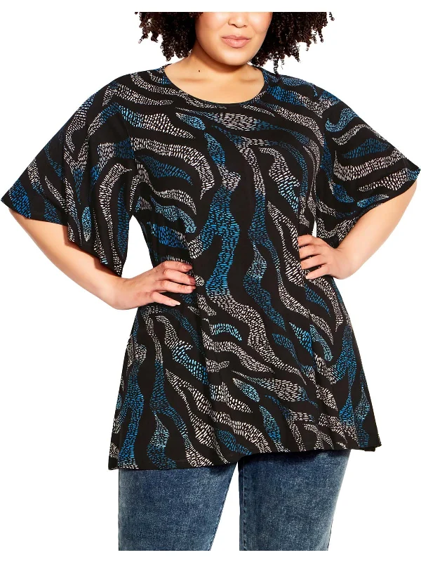 Sale Event Plus Womens Crewneck Kimono Sleeve Tunic Top