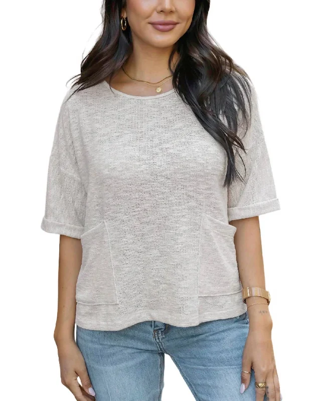 Buy More, Save More Pocket Sweater Tee In Oatmeal