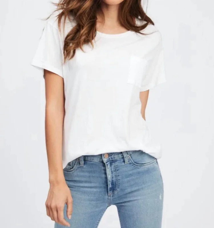 Price Reduction Pocket Tee In White