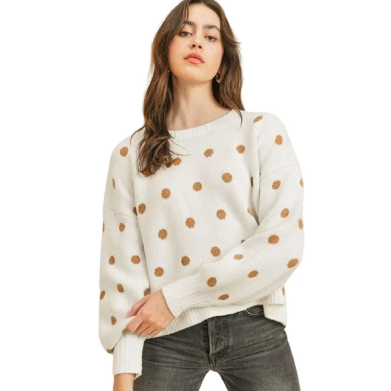Major Savings Polka Dots Long Sleeve Top