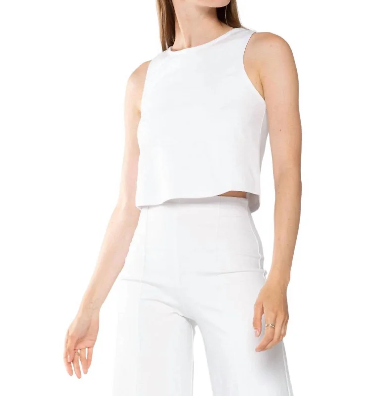 Overstock Sale Ponte Tank Top In Off White