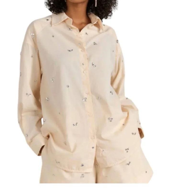Deal Dash Poplin Gem Shirt In Beige