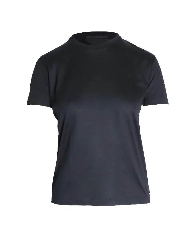 Reduced Prices Prada Back Logo T-Shirt in Black Cotton