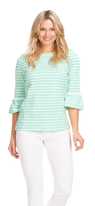 Shop and Save Preston Top in Aqua Stripe