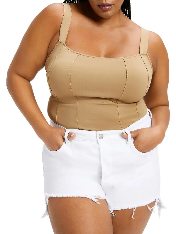 Daily Deals Princess Seam Womens Stretch Tank Bodysuit