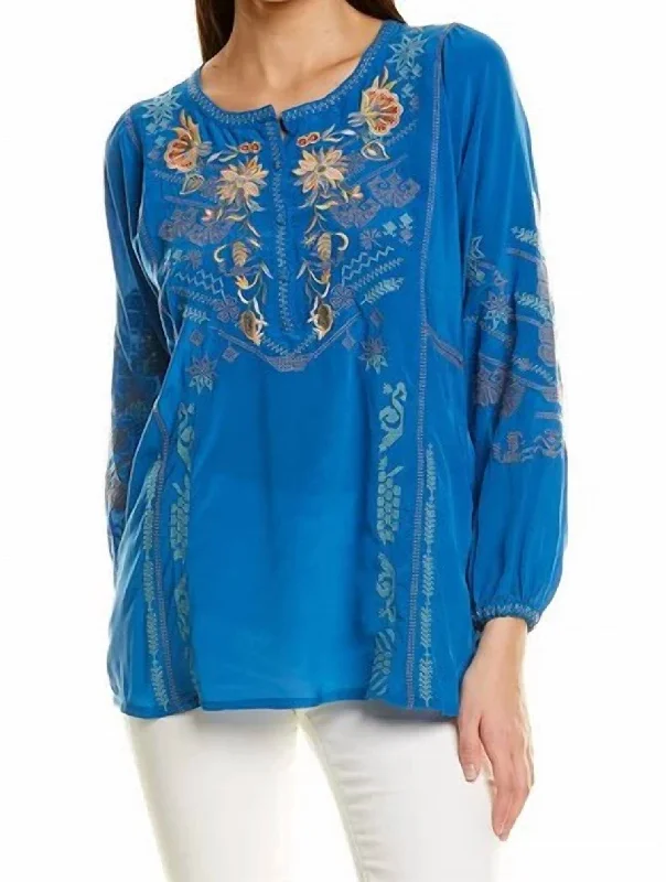 Savings Event Raisa Blouse In Snorkel Blue