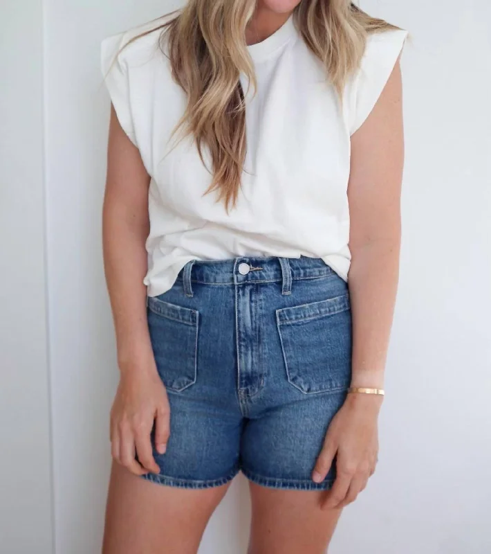 Super Bargain Rebecca Solid Ribbed Cotton Tee In White