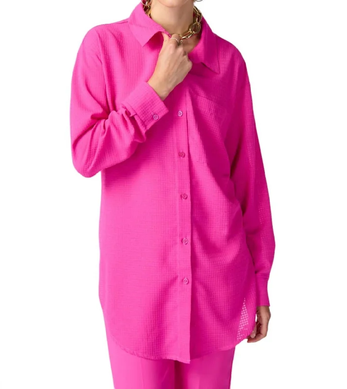 Great Bargains Relaxed Fit Hip-Length Shirt In Ultra Pink