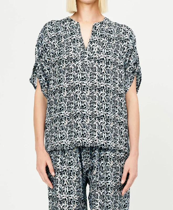 Best Seller Relaxed Pop Over Top In Painted Rivers