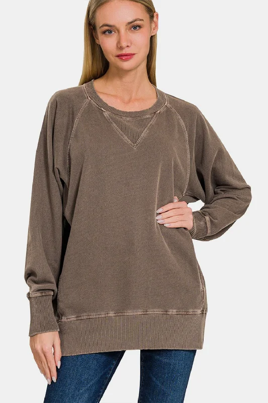 New Deals Round Neck Long Sleeve Sweatshirt