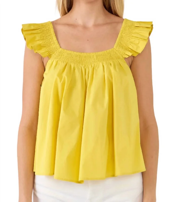 Sale Event Ruffle Detail Top In Yellow
