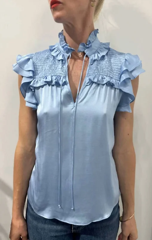 Deep Discounts Sienna Blouse In Sky Blue