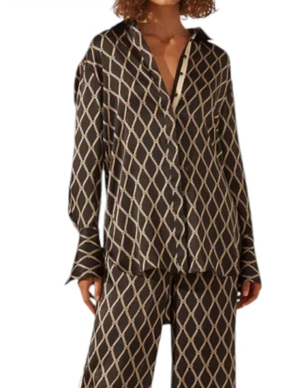 Unbeatable Prices Silk Contrast Relaxed Shirt In Corde