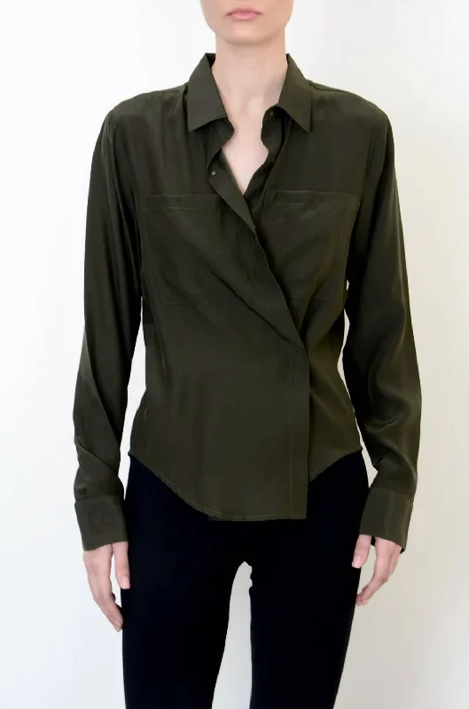 Overstock Silk Shirt In Vert