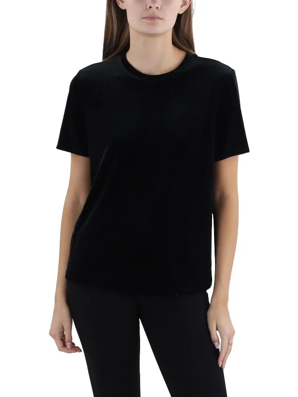 Special Discount Simone Womens Velvet Crewneck Pullover Top