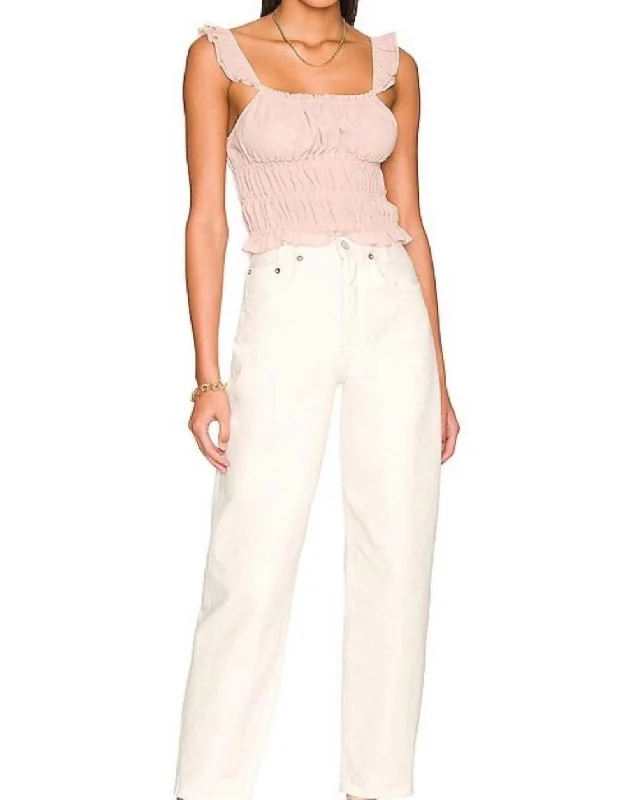 Take Advantage Stacked Ruffle Tank Top In Pale Pink