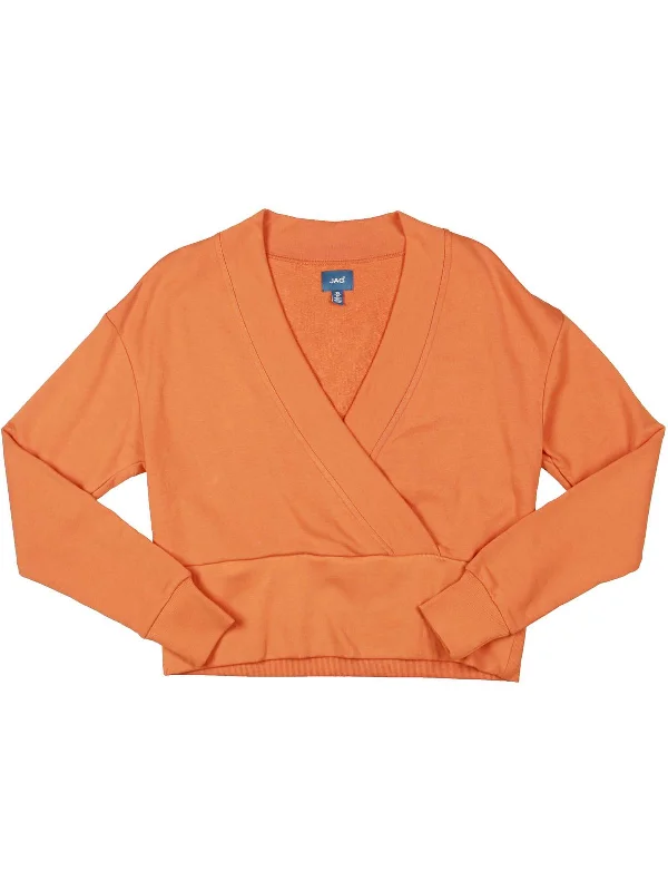 Deal Frenzy The Cross Front Sweatshirt Womens Surplice Neck Comfy Sweatshirt