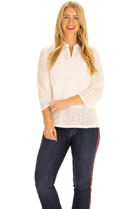 New Deals The Hazel Tunic in White Eyelet