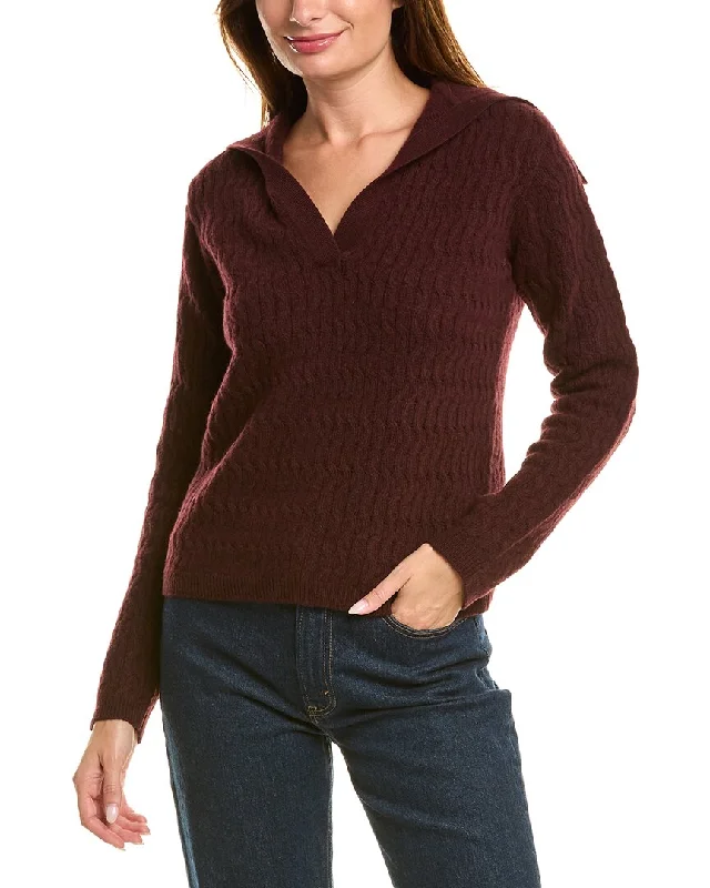 Super Bargain Theory Dimensional Wool & Cashmere-Blend Polo Sweater