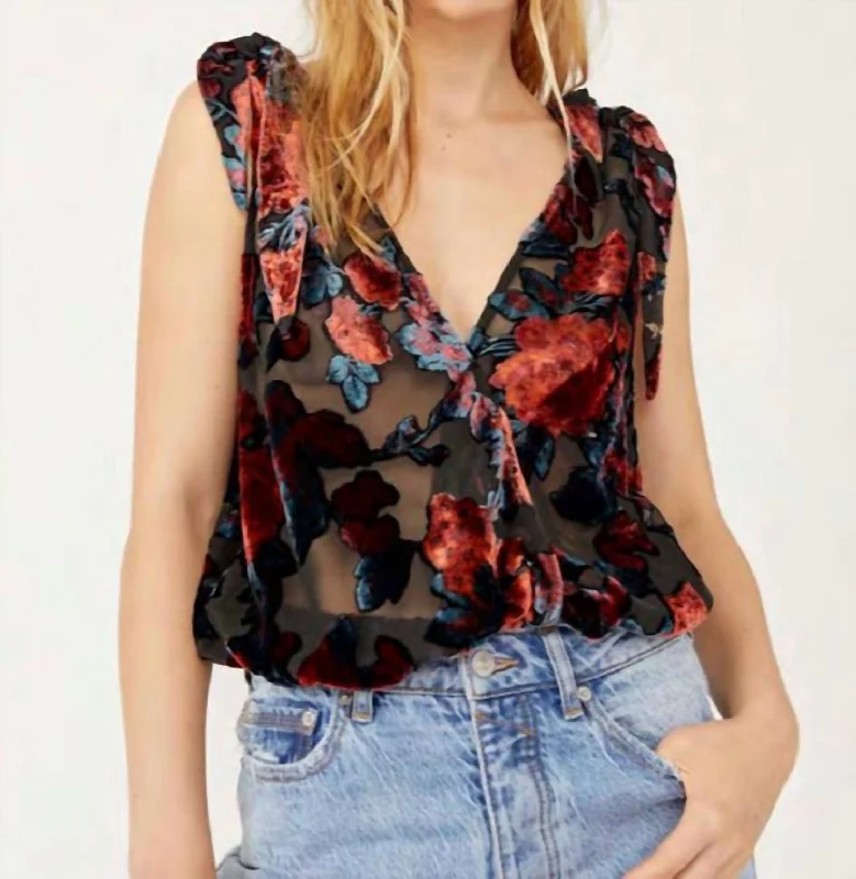 Deep Discounts Tied To You Tank Top In Dark Combo