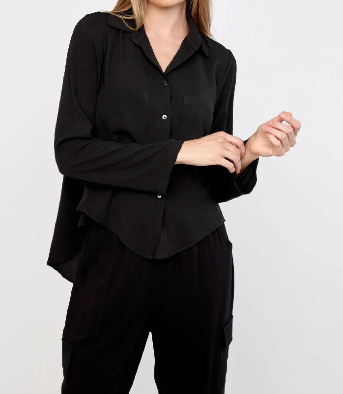 Act Now Tiered Blouse In Black